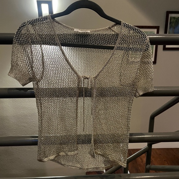 Metallic Thread Mesh Jacket - Picture 6 of 6